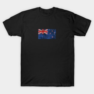 Vintage Aged and Scratched New Zealand Flag T-Shirt